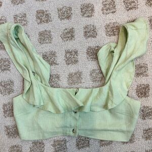 ASOS Mint Green Ruffle Crop Top